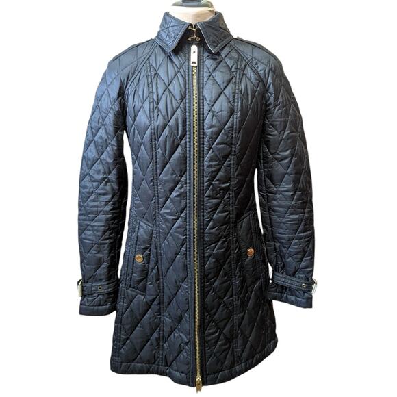 Burberry Brit Quilted Jacket Black Diamond Stitch Gold Hardware Women’s XS - Picture 2 of 6